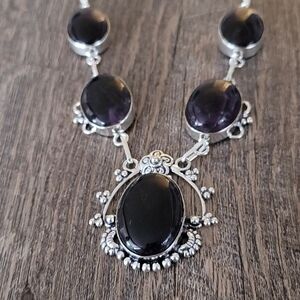 Artisan dark purple Amathyst Necklace